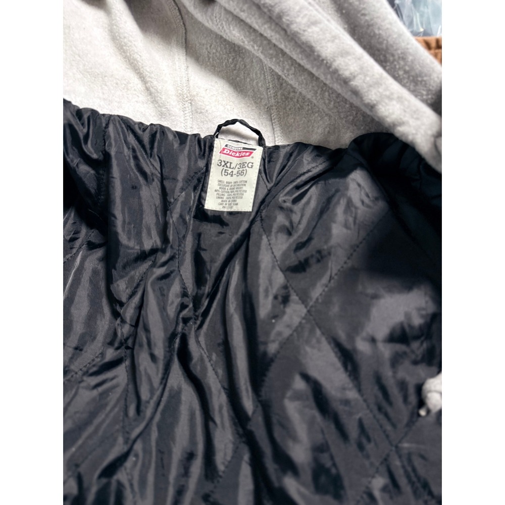 Dickies Men's Hooded Insulated Work Jacket 3XL (54–56) Brown Canvas Quilt Lined - Picture 9 of 12